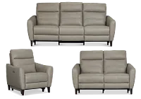 Keaton Gray Lthr/vinyl Power Reclining Living Room