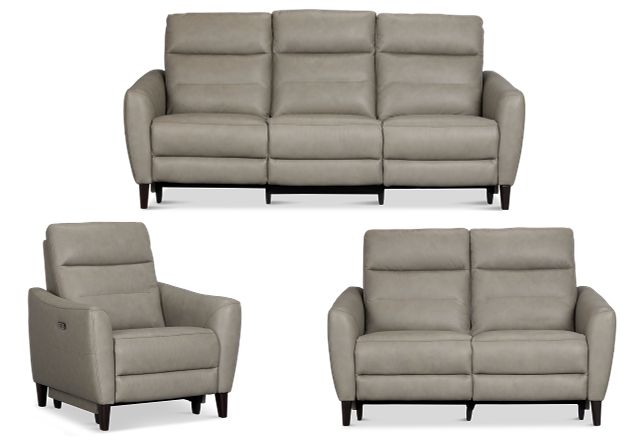 Keaton Gray Lthr/vinyl Power Reclining Living Room