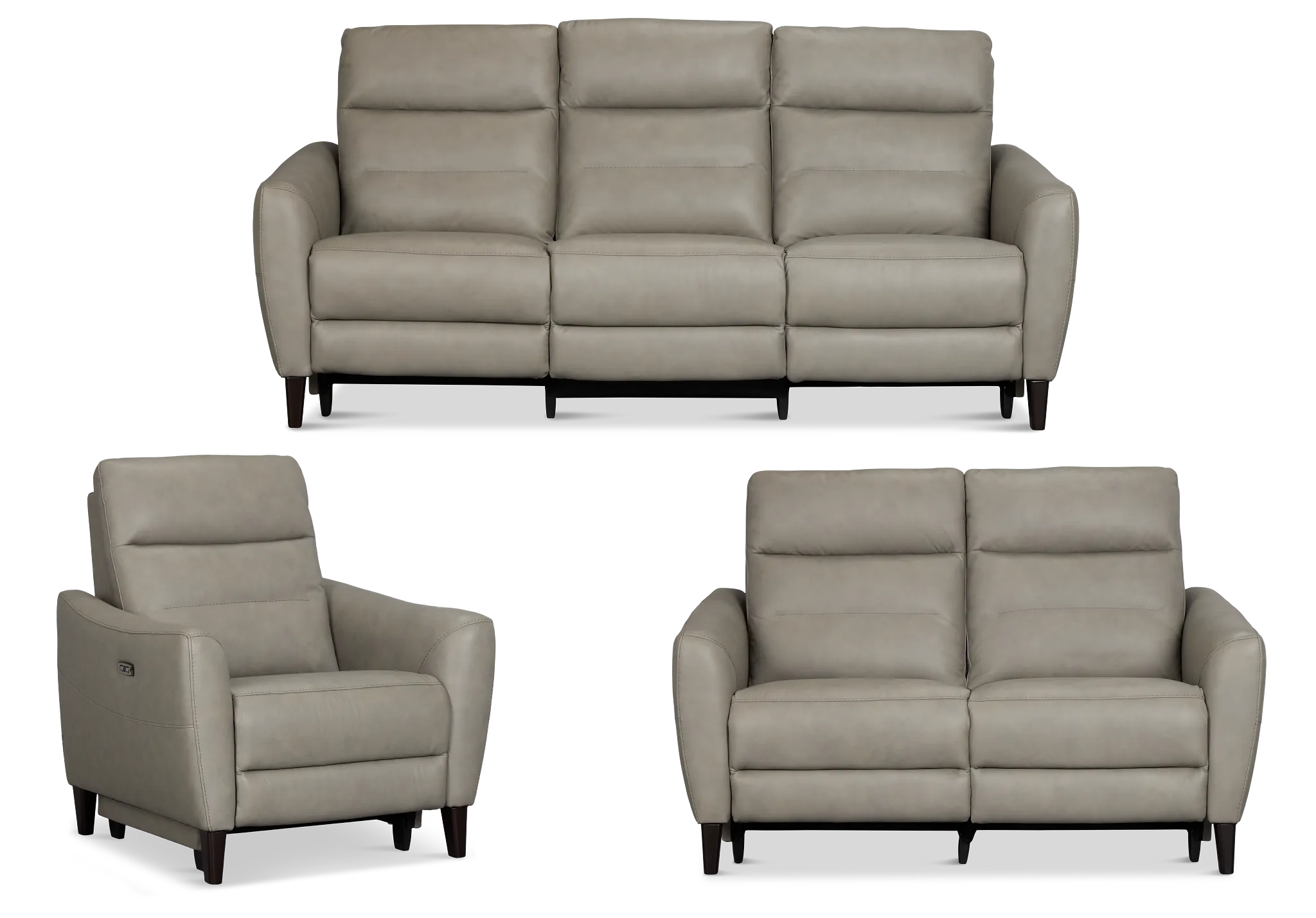 Keaton Gray Lthr/vinyl Power Reclining Living Room