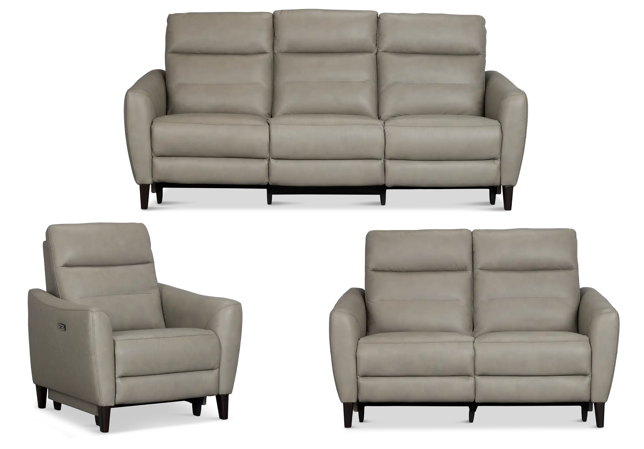 Keaton Gray Lthr/vinyl Power Reclining Living Room Keaton Gray Lthr/vinyl Power Reclining Living Room