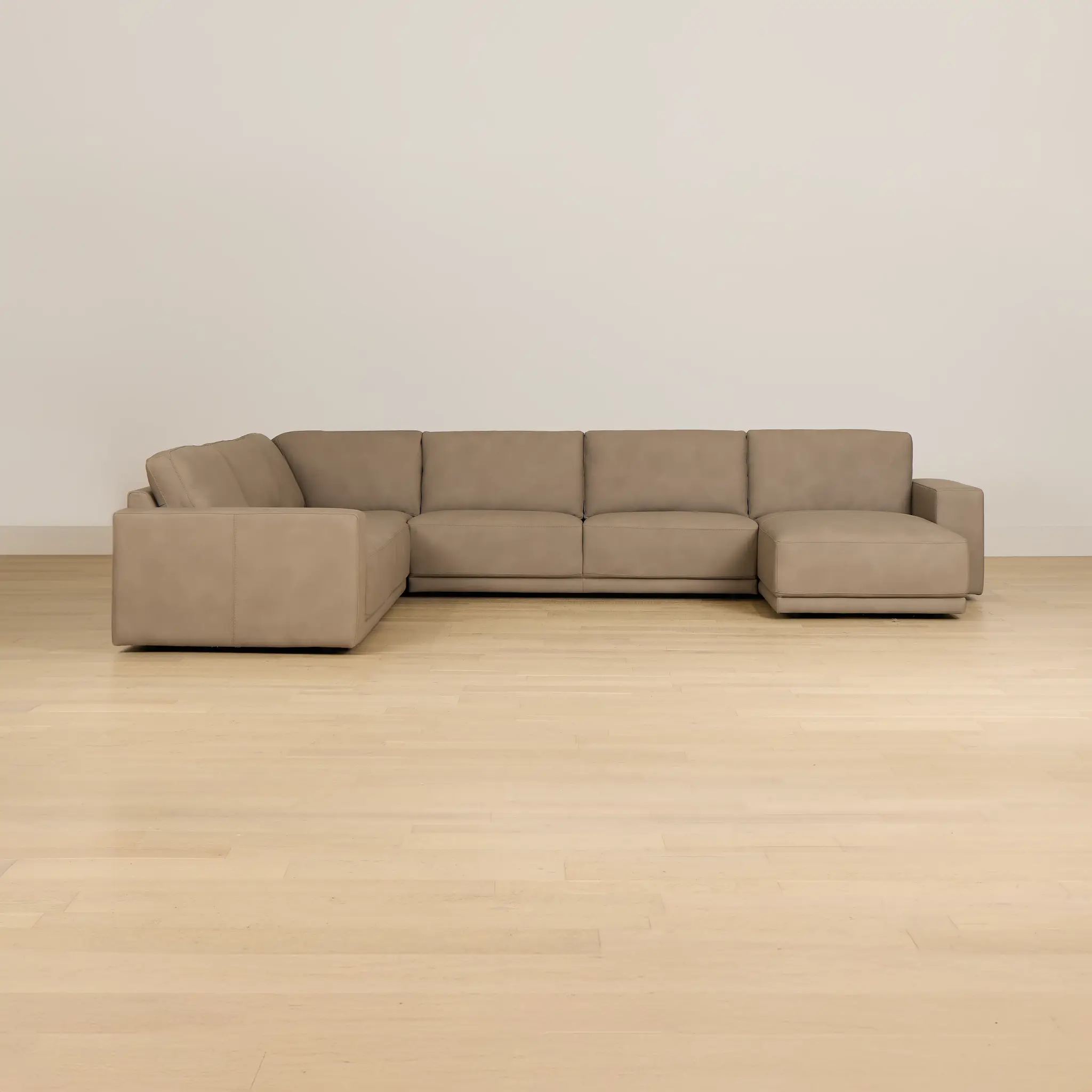 Kellan Taupe Leather Medium Right Chaise Sectional Kellan Taupe Leather Medium Right Chaise Sectional