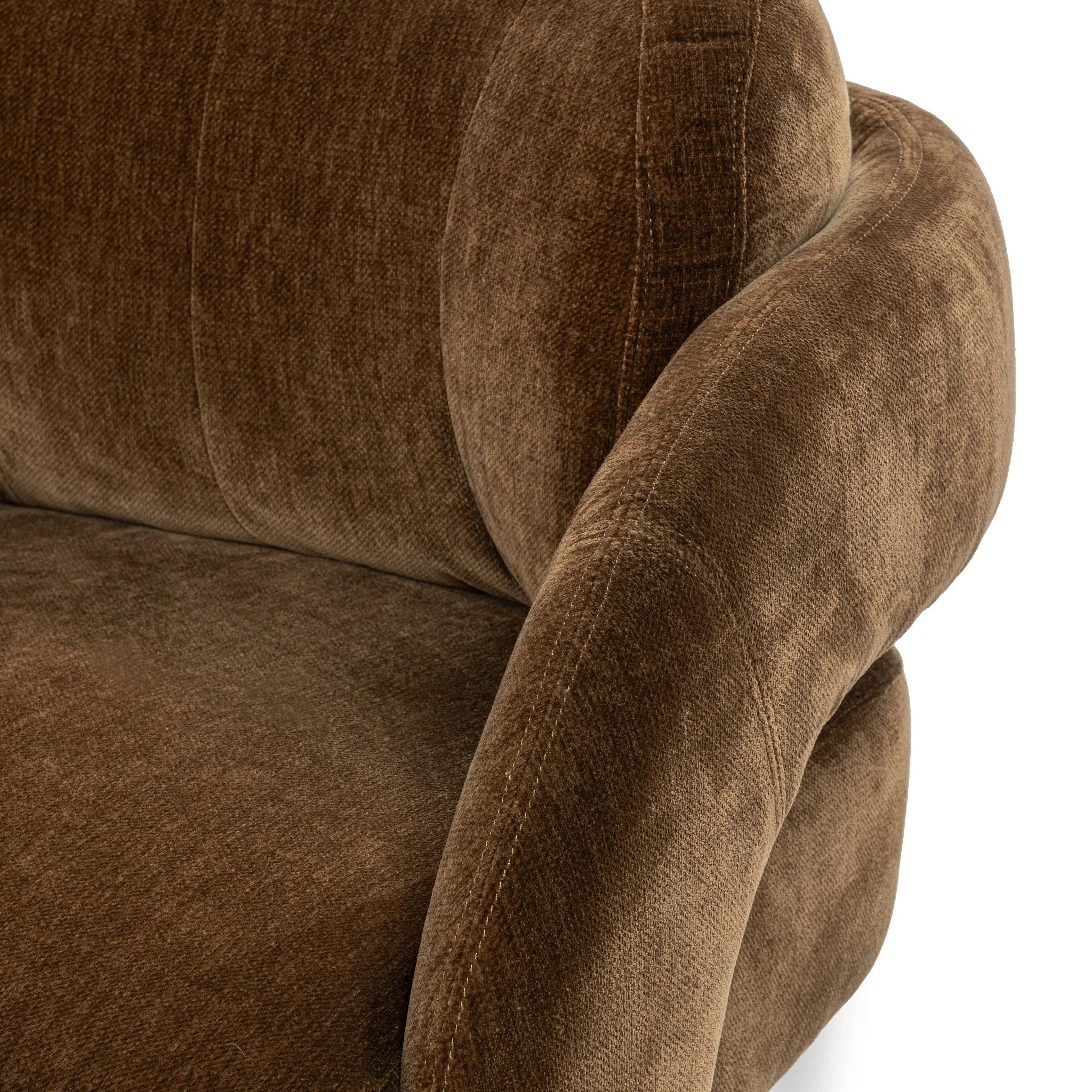 Indo Brown Fabric Accent Chair