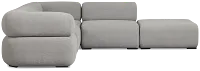 Celeste Light Gray Fabric 5-piece Left Facing Bumper Sectional