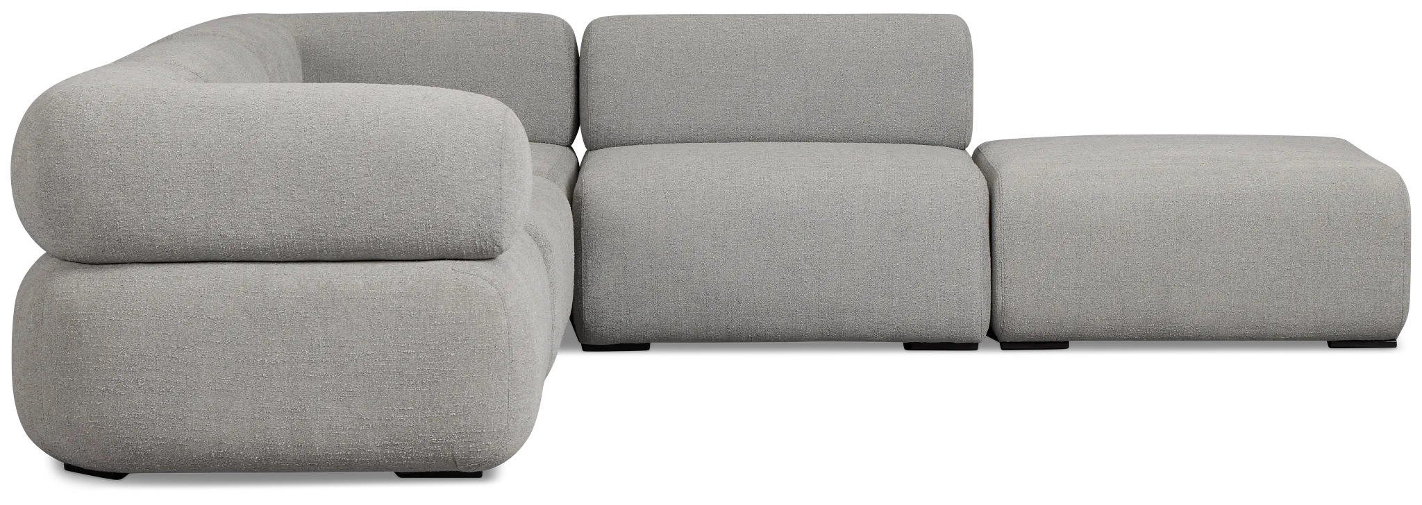 Celeste Light Gray Fabric 5-piece Left Facing Bumper Sectional