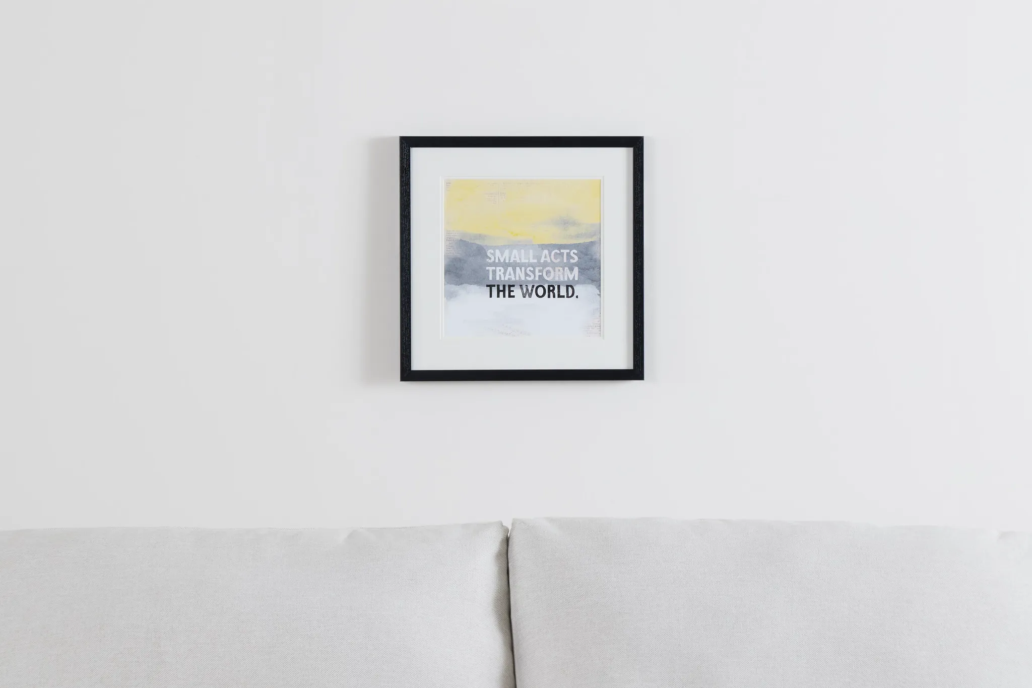 World Yellow Framed Wall Art