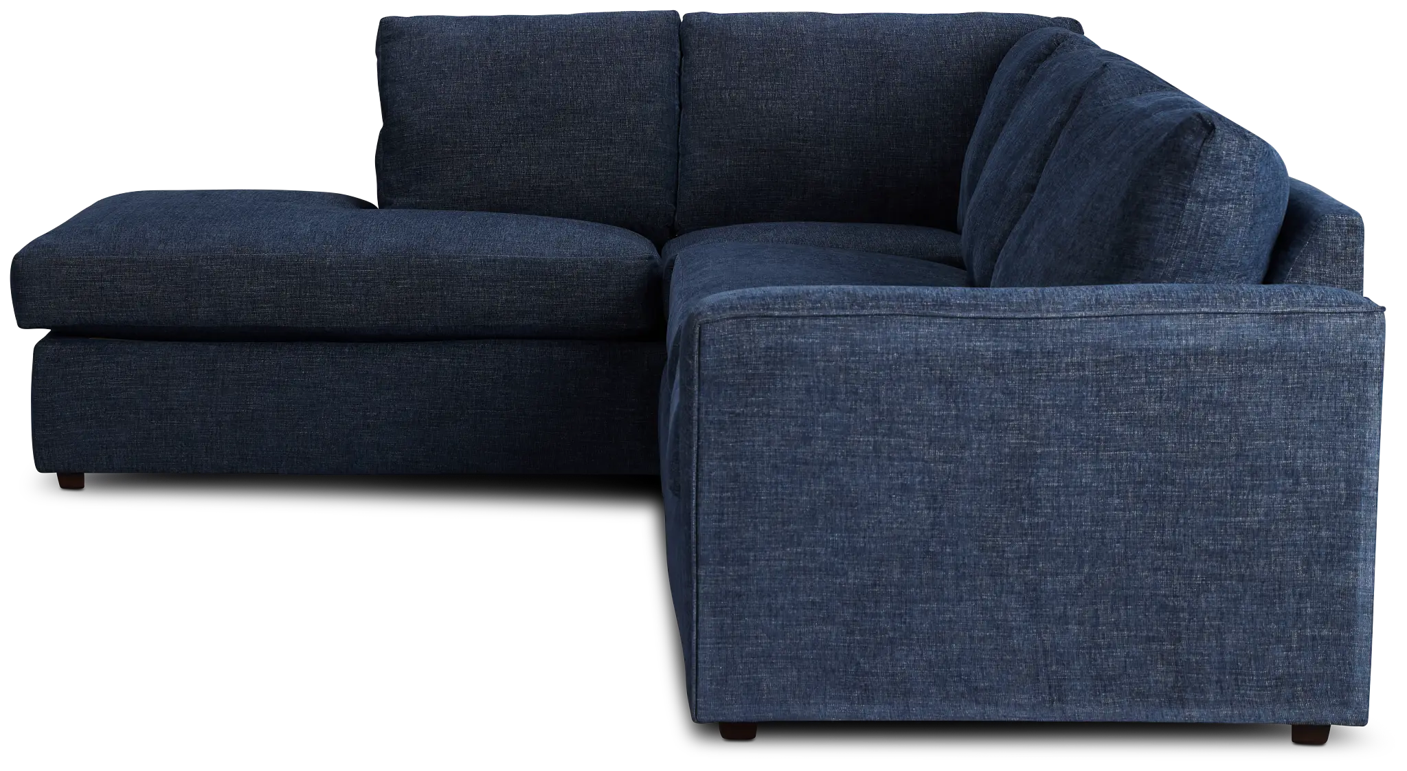 Davis Dark Blue Micro Left Bumper Sectional Davis Dark Blue Micro Left Bumper Sectional
