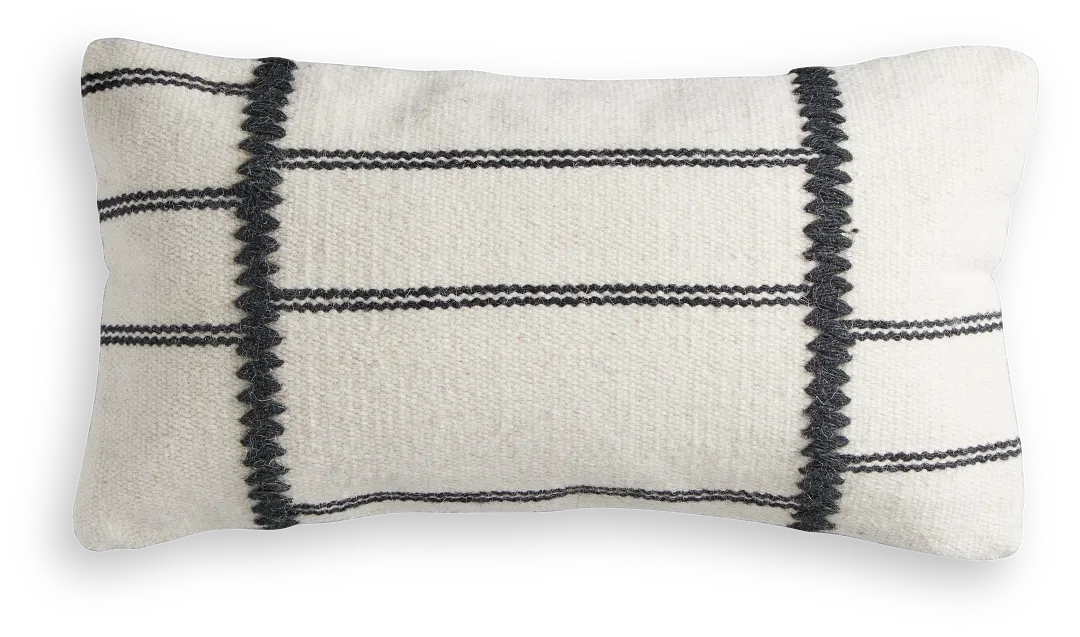 Barito White Lumbar Accent Pillow