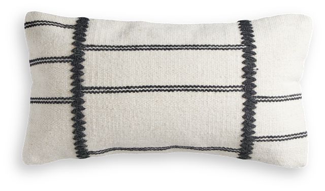 Barito White Lumbar Accent Pillow