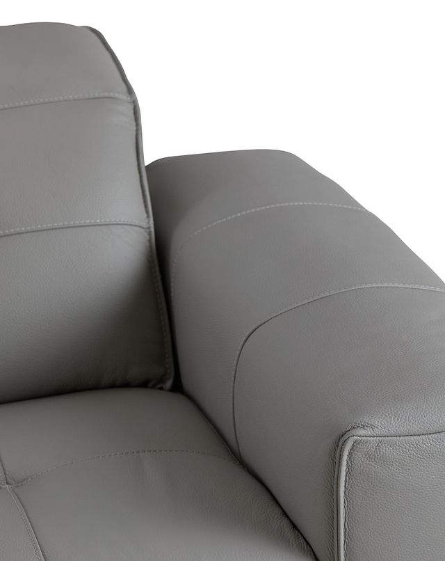 Reva Gray Leather Power Reclining Sofa