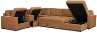 Addie Brown Fabric Medium Right Chaise Sleeper Sectional With Console