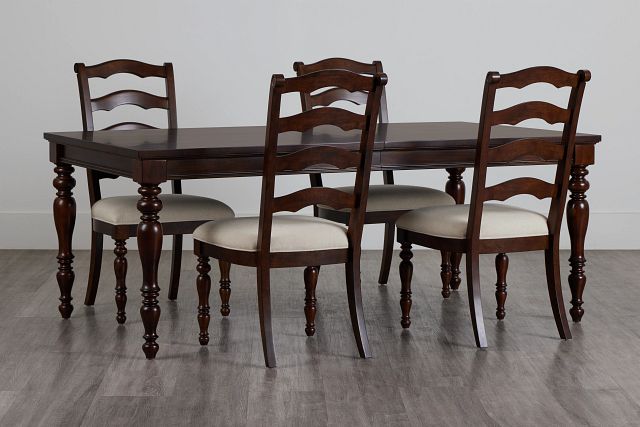 Savannah Dark Tone Rect Table & 4 Chairs