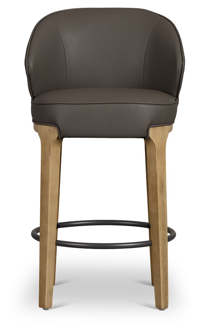 Libby Dark Gray Micro 24" Upholstered Barstool