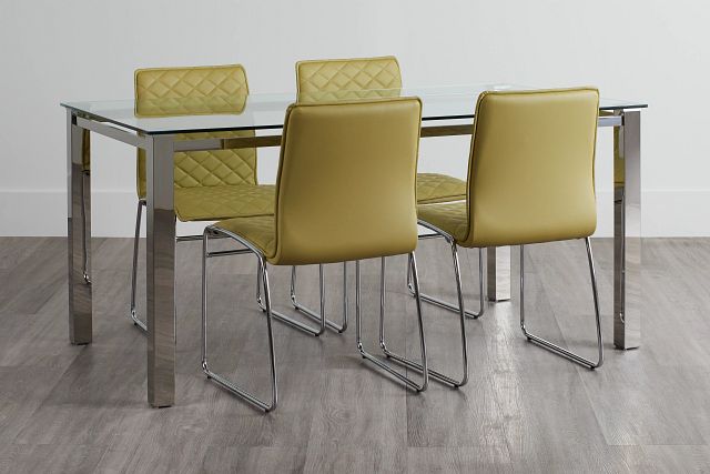 Skyline Light Green Rect Table & 4 Metal Chairs (0)