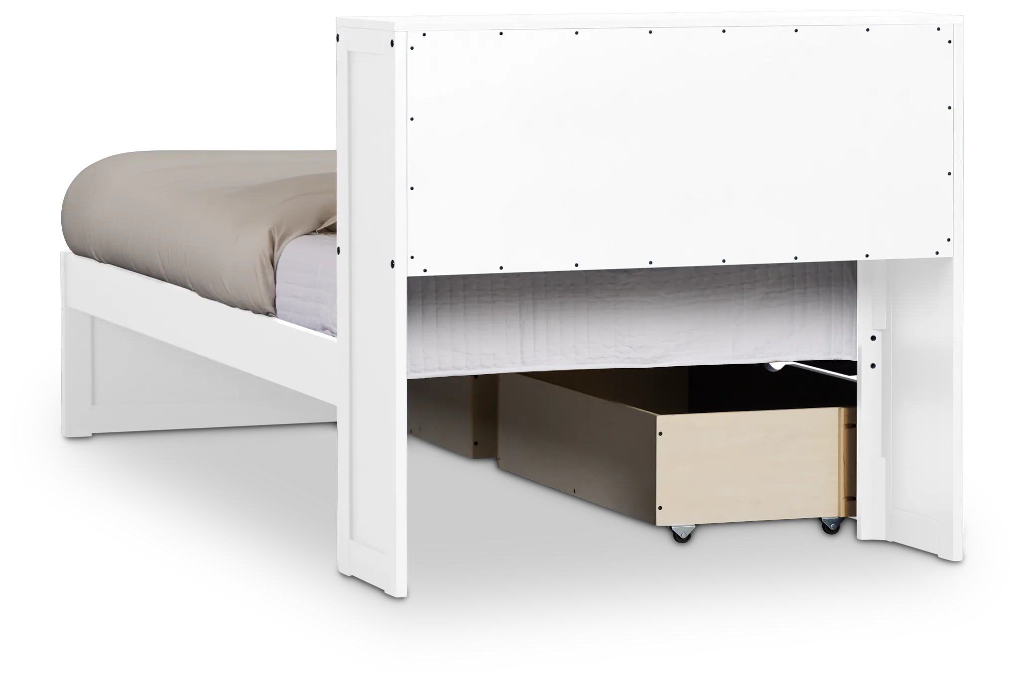 Charleston White Bookcase Bed With 2 Storage Drawers