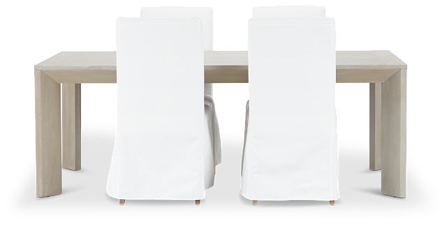 Destination Light Tone 84" Table & 4 Skirted Chairs