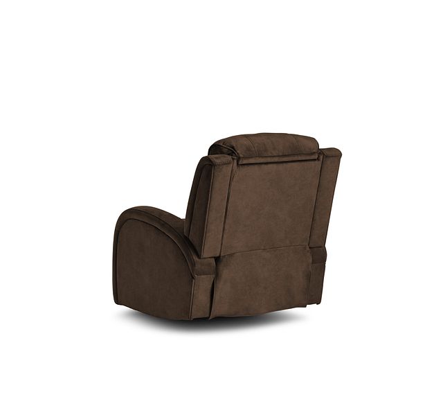 Jack Dark Brown Micro Power Swivel Glider Recliner