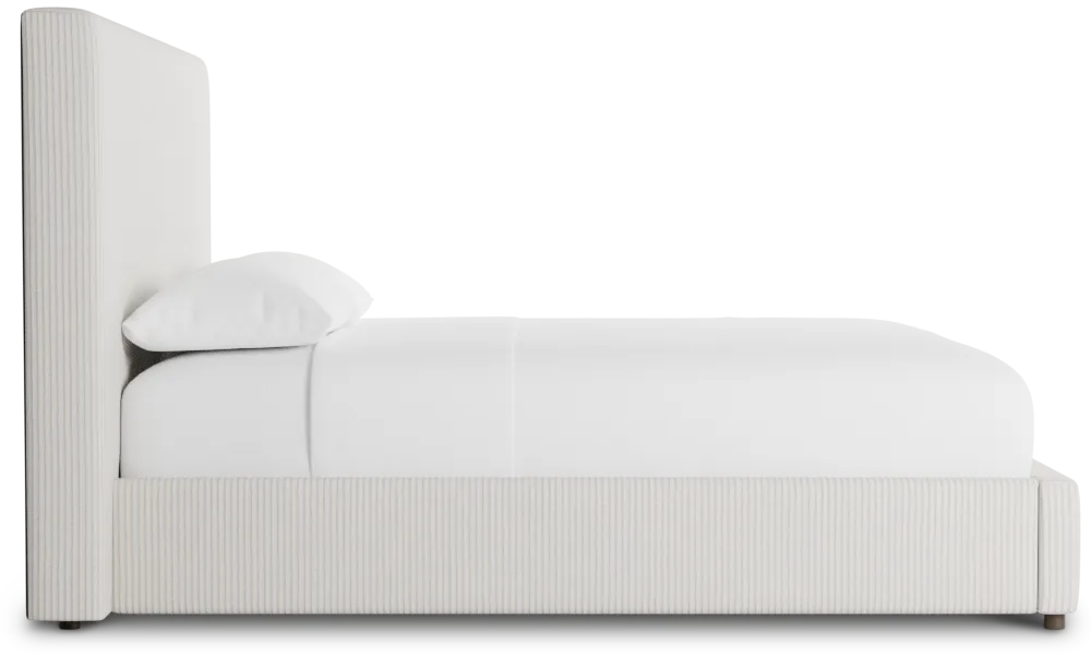 Grayton Lucy Light Beige 54" Upholstered Platform Bed