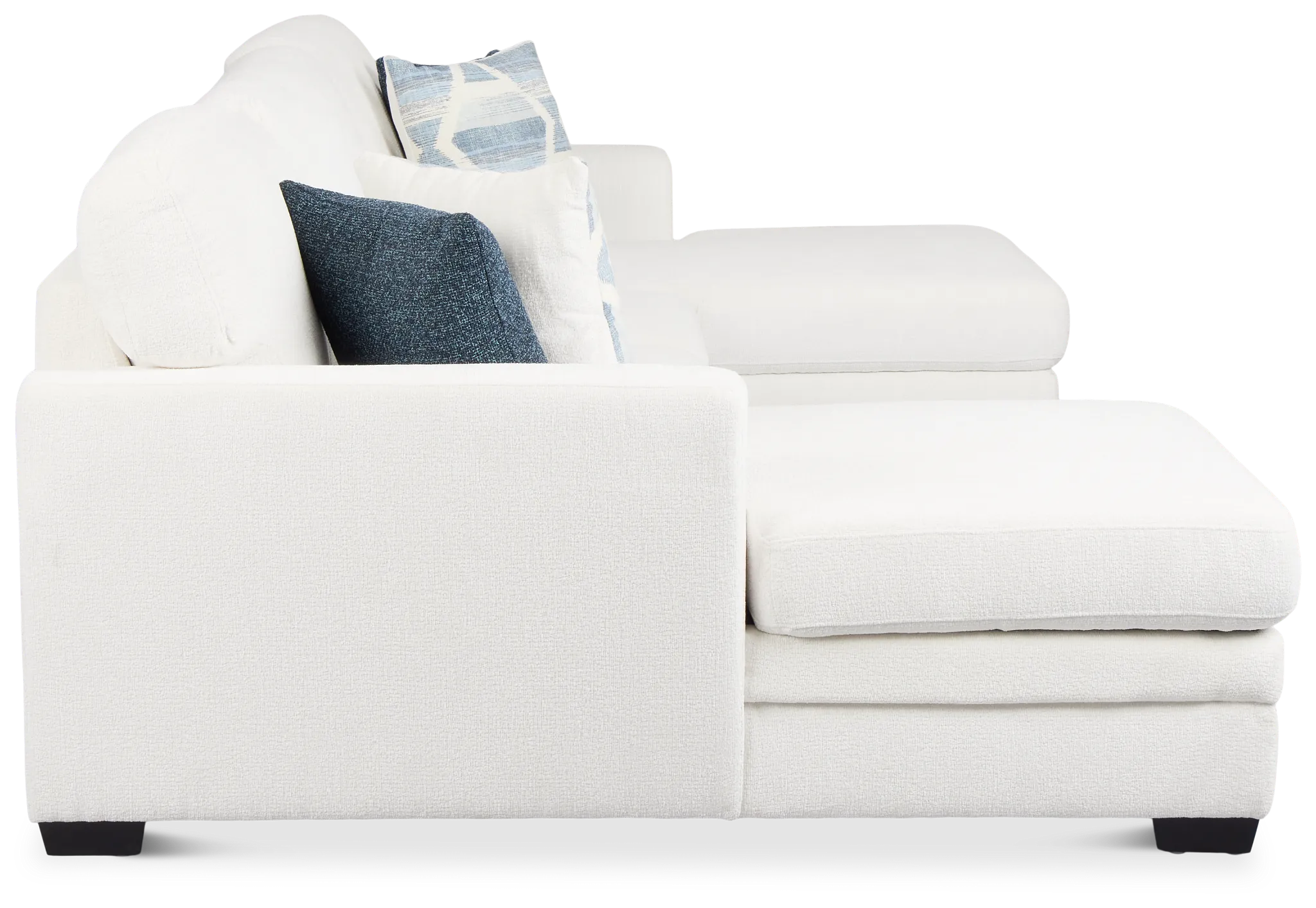 Everly White Fabric Double Chaise Sleeper Storage Sectional