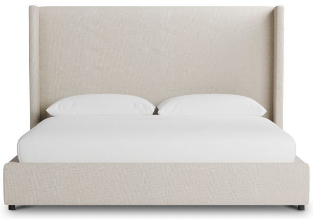 Captiva Suave Beige 60" Upholstered Shelter Bed