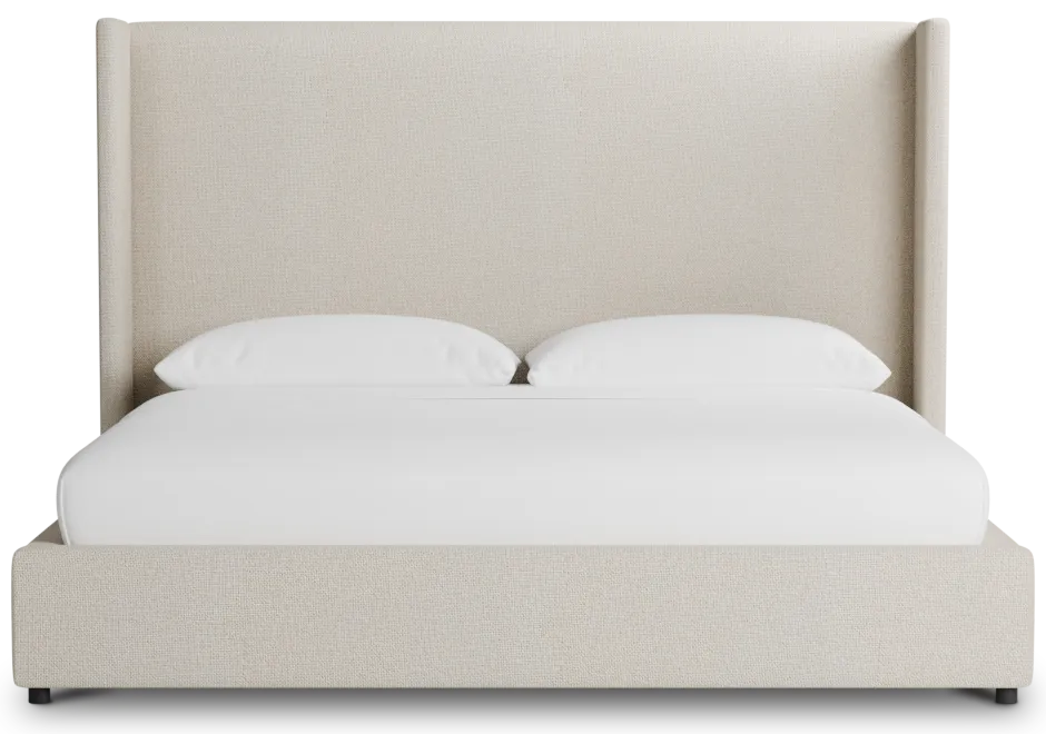 Captiva Suave Beige 60" Upholstered Shelter Bed