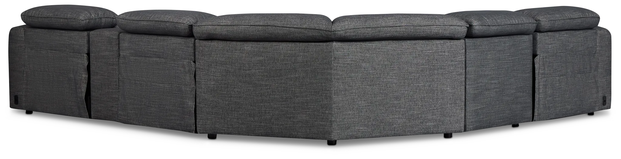 Ryland Dark Gray Fabric Medium Triple Power 2-arm Sectional
