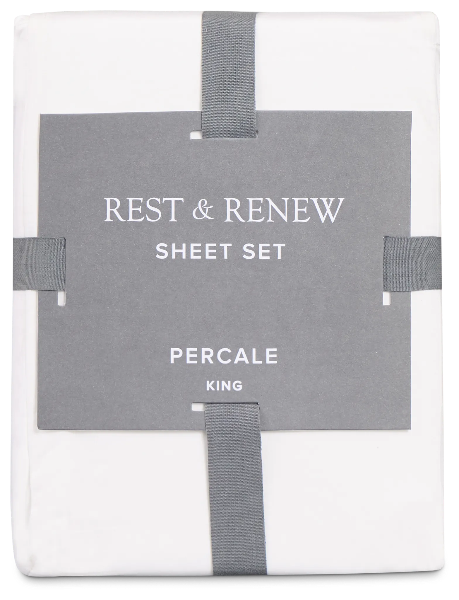 Rest & Renew Percale Cotton White 200 Thread Sheet Set