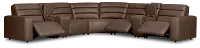 Sawyer Dark Brown Micro Large Triple Power Reclining Two-arm Sectional