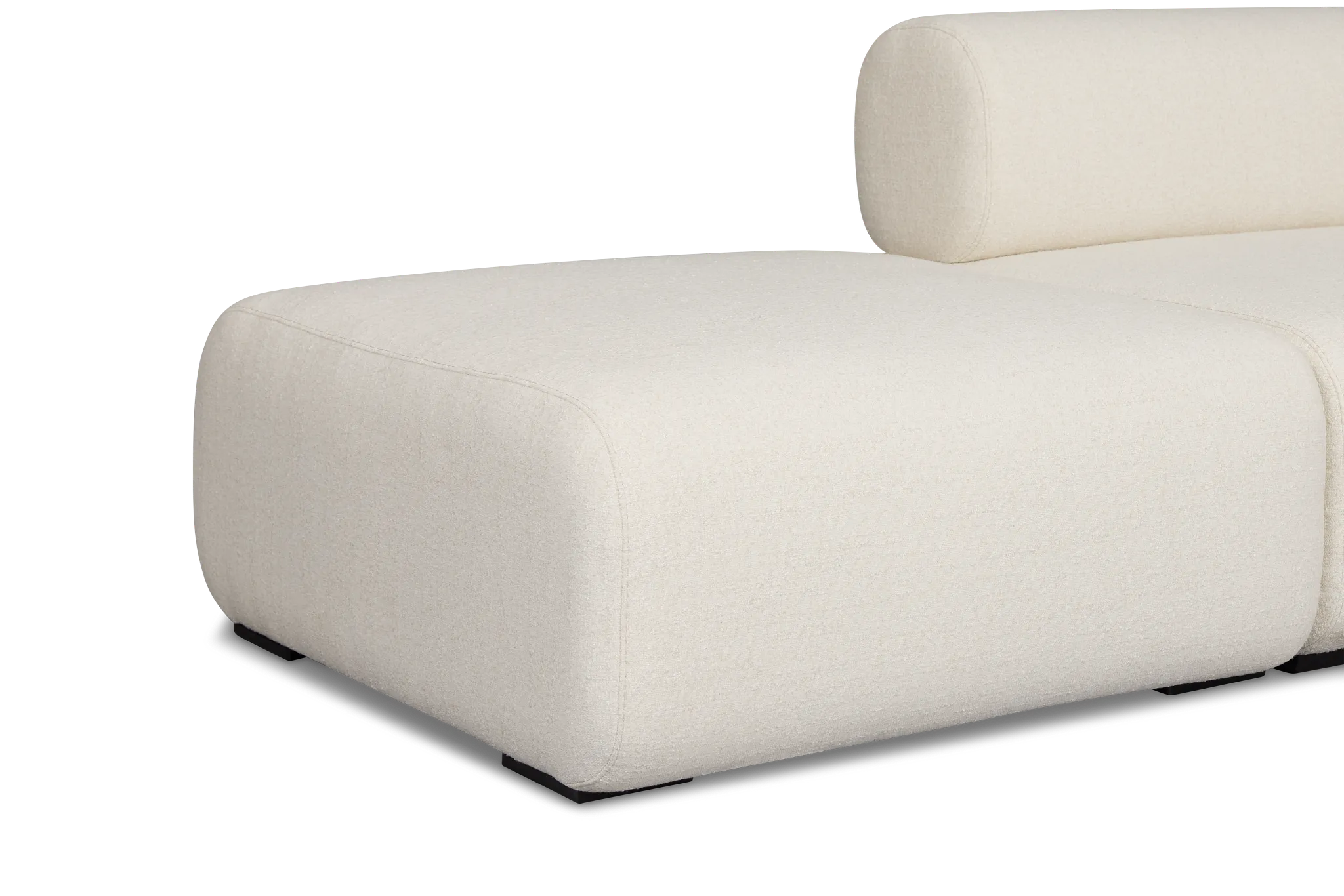 Celeste Light Beige Fabric 5-piece Left Facing Bumper Sectional