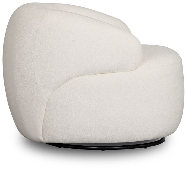 Catalina White Fabric Swivel Chair