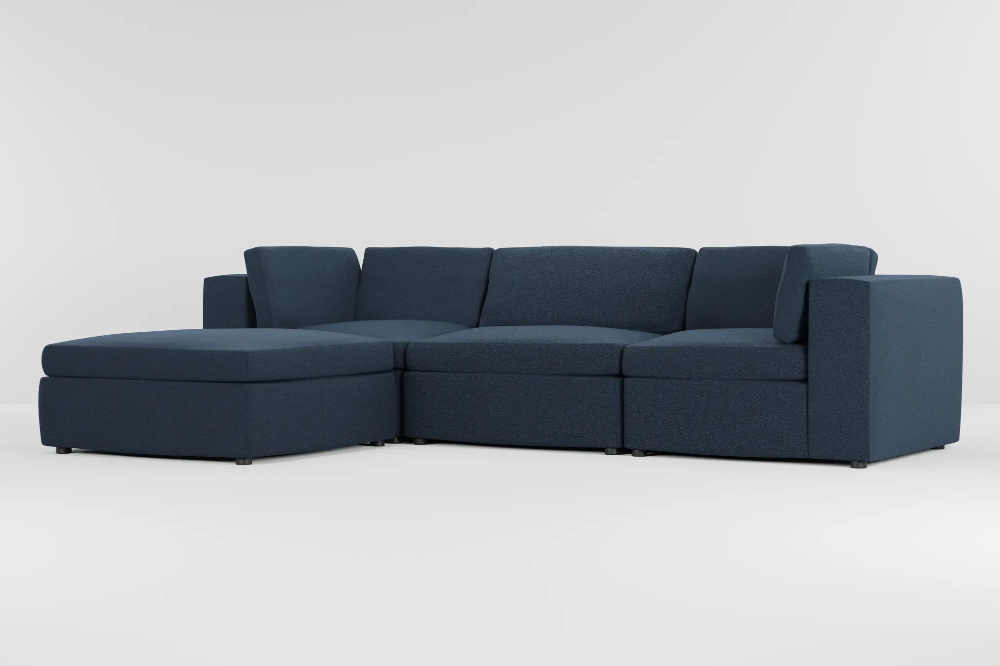 Destin Elite Dark Blue Fabric 4-piece Bumper Sectional Destin Elite Dark Blue Fabric 4-piece Bumper Sectional