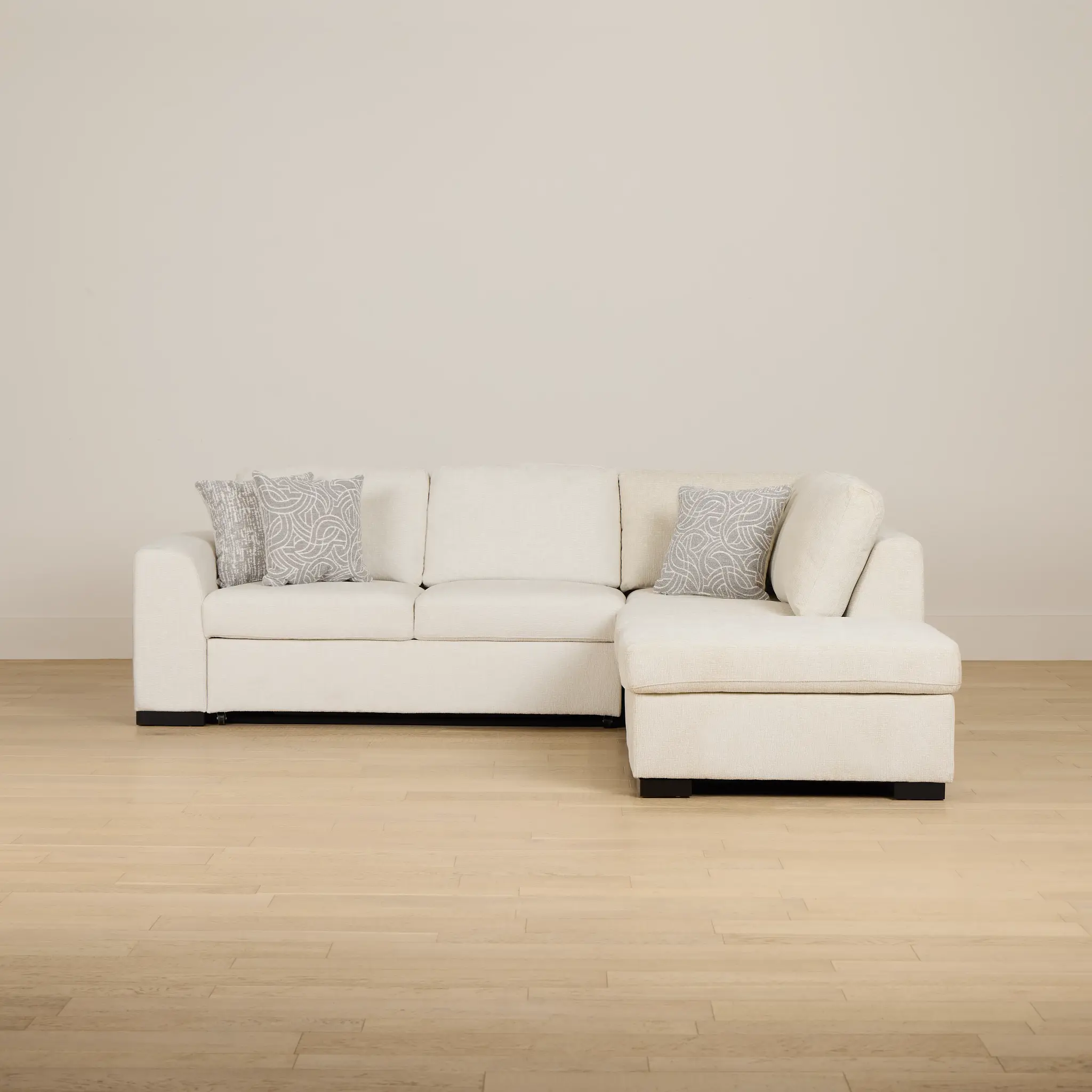 Blakely White Fabric Small Right Bumper Sleeper Sectional Blakely White Fabric Small Right Bumper Sleeper Sectional