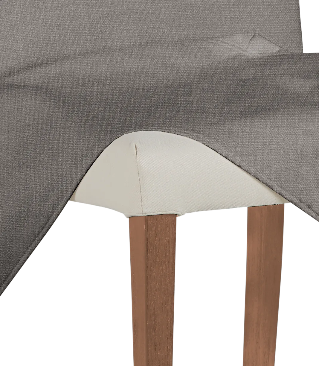 Harbor Dark Gray Long Slipcover Chair With Light Tone Leg