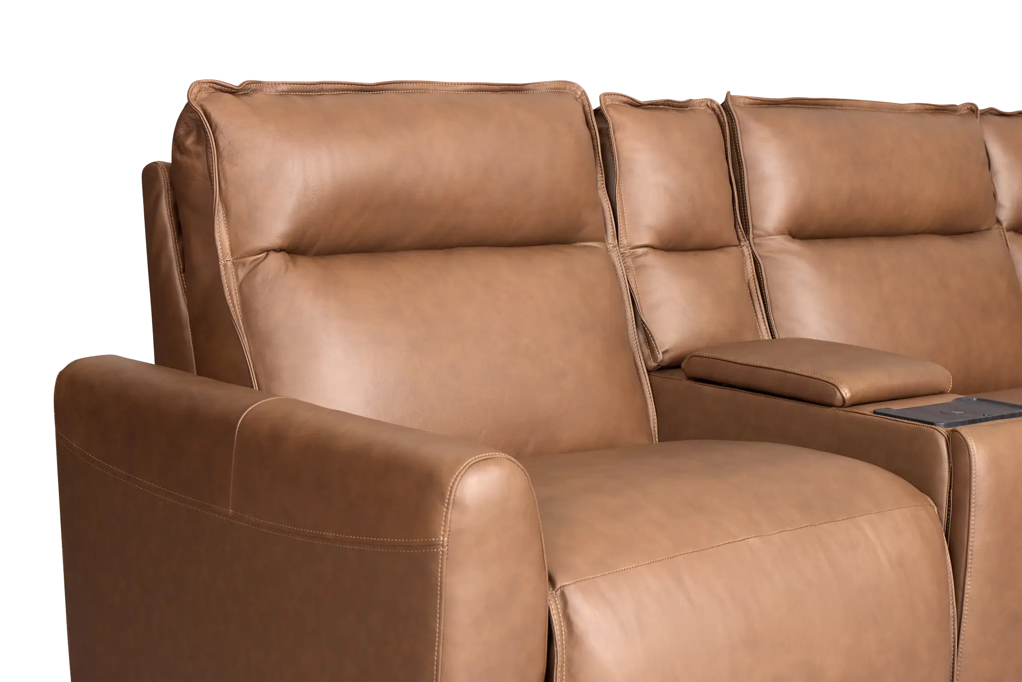 Edison Dark Brown Leather/vinyl Large Dual Power Reclining 2-arm Sectional Edison Dark Brown Leather/vinyl Large Dual Power Reclining 2-arm Sectional