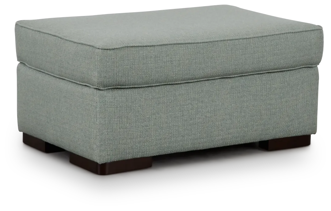 Austin Green Fabric Ottoman