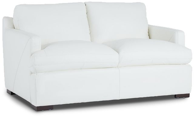 Amari White Leather Loveseat