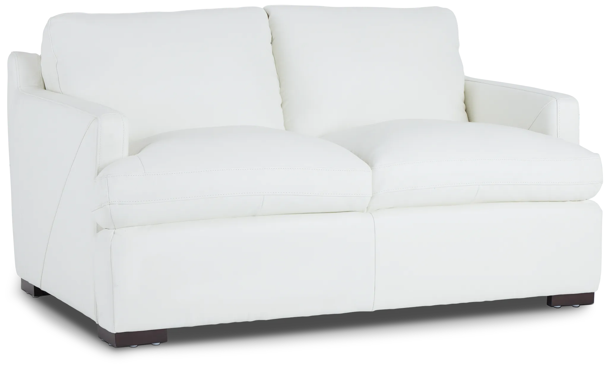 Amari White Leather Loveseat