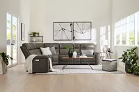 Jayden Gray Micro Large Dual Power Reclining Two-arm Sectional