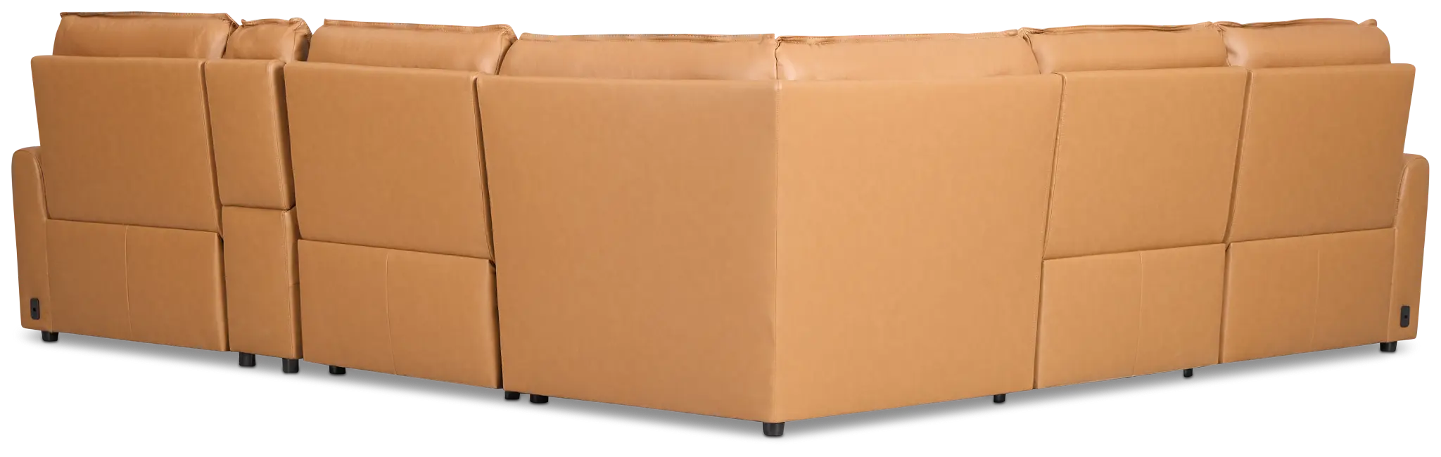 Edison Medium Brown Leather/Vinyl Medium Dual Power 2-arm Reclining Sectional Edison Medium Brown Leather/Vinyl Medium Dual Power 2-arm Reclining Sectional