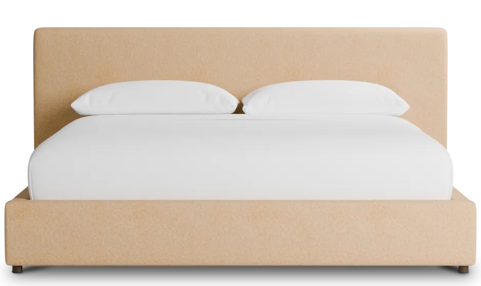 Grayton Merino Taupe 44" Upholstered Platform Bed