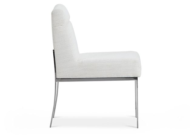 Ocean Drive White Metal Upholstered Side Chair