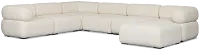 Celeste Light Beige Fabric 7-piece Chaise Sectional