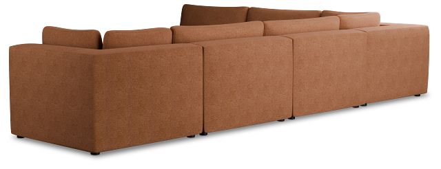 Destin Sutton Orange Fabric 6-piece Modular Sectional