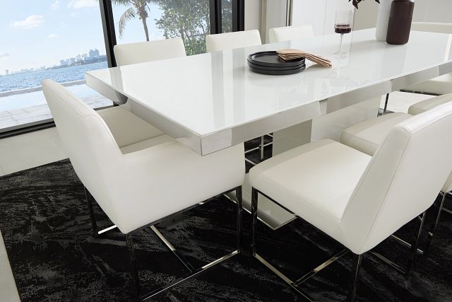 Miami White 94" Rectangular Table