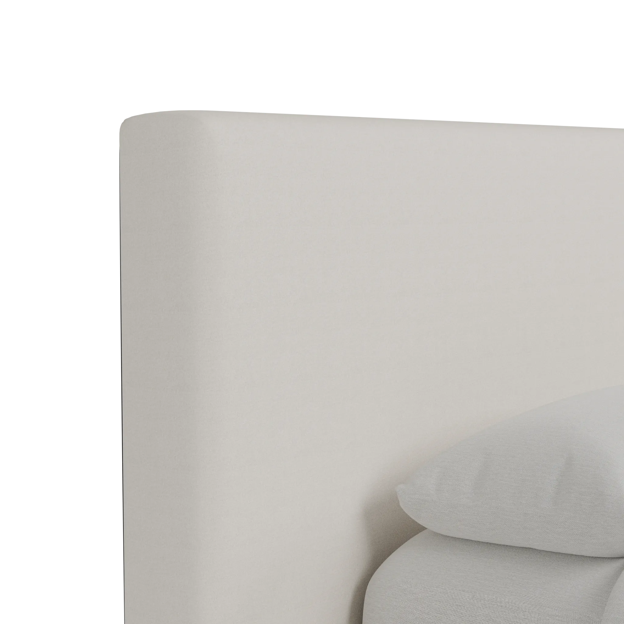 Grayton Merino Light Beige 44" Upholstered Platform Bed