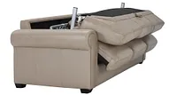 Lincoln Taupe Lthr/vinyl Memory Foam Sleeper