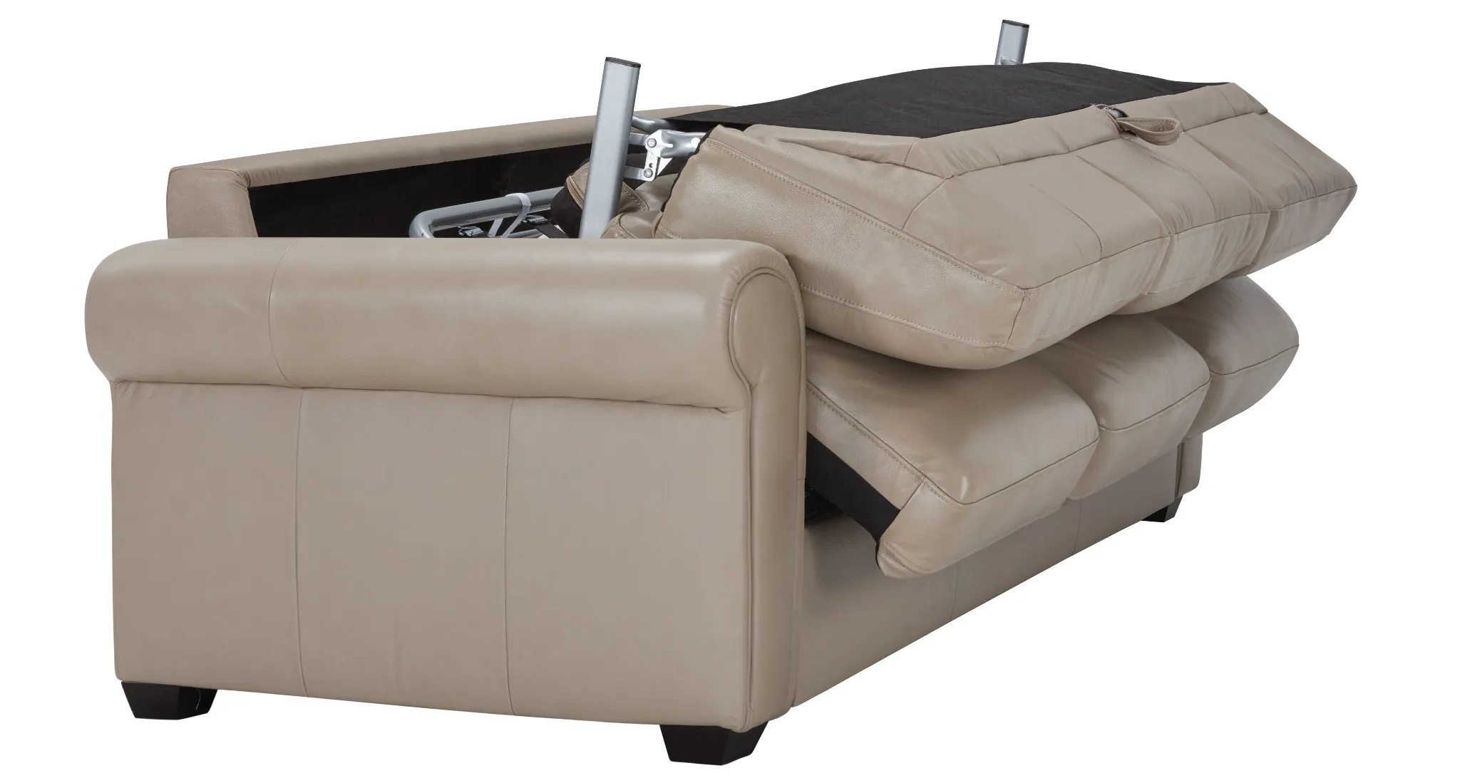 Lincoln Taupe Lthr/vinyl Memory Foam Sleeper