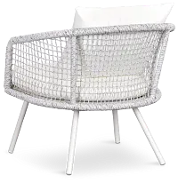 Malaga White Woven Arm Chair