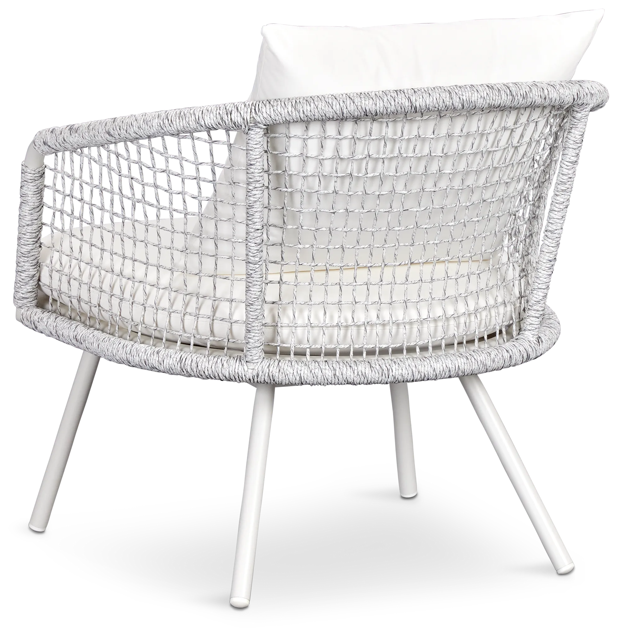 Malaga White Woven Arm Chair