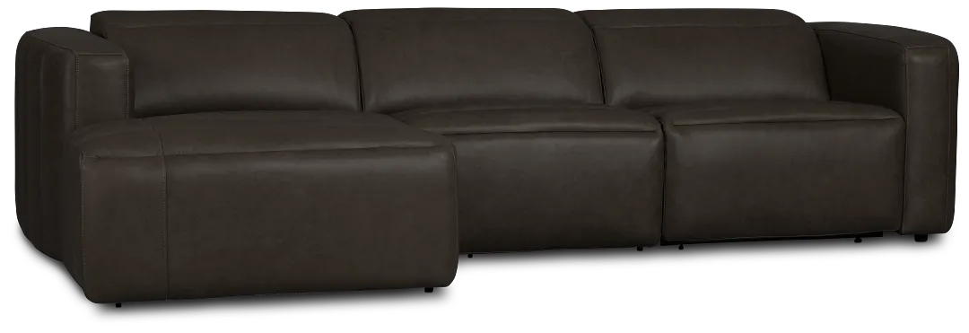 Jace Dark Gray Lthr/vinyl Left Chaise Power Reclining Sectional