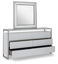 Miami White Dresser & Mirror